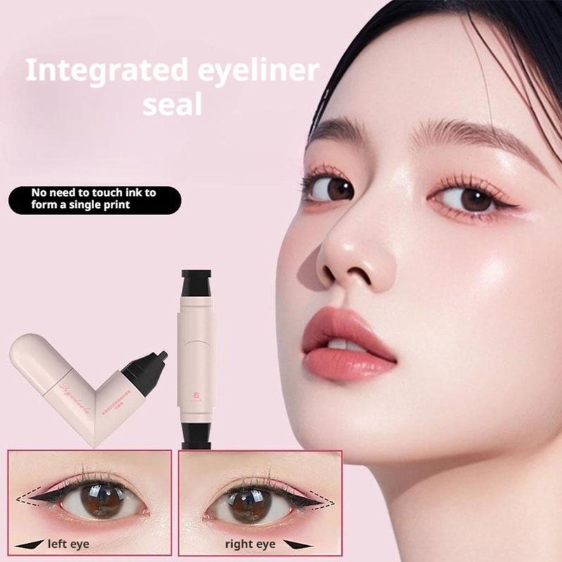 Double-Ended Eyeliner Stamp Pen, Foldable Winged Eyeliner Stamps for Left & Right Eye, Waterproof Smudge-Proof Liquid Eyeliners for Beginners, Quick Dry, Quick Easy Eyeliners Tool, for All Eye Shapes - Image 3